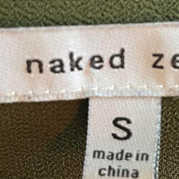 Naked Zebra Forest Green Flowy Top with Gold Statement Detailing - Picture 3 of 3